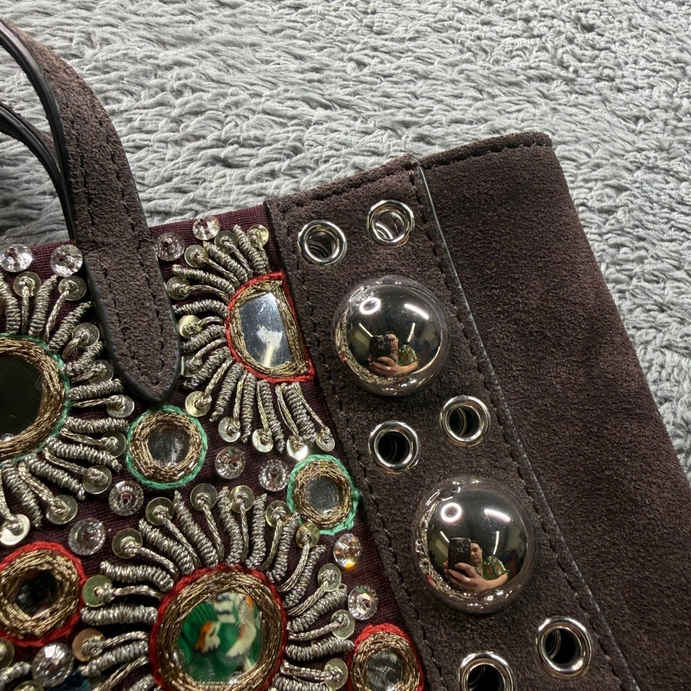 Valentino Garavani Nellcôte Mini Embroidered Mirror Tote Bag - Picture 11 of 13